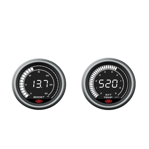 SAAS Muscle Digital Series Gauge Combo Package EGT Pyro 0-900Deg And Boost 0-30psi 52mm