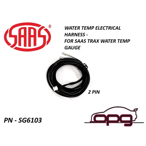 Genuine SAAS SG6103 Wiring Harness - Water Temp Gauge 2 Pin for - Trax Series Only