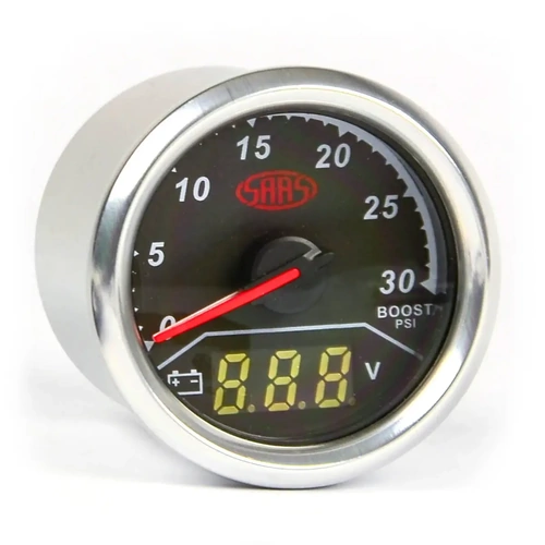 Genuine SAAS Trax Digital Dual Twin Reading Gauge Diesel Boost 0-30 PSI Volts 8-18 Volts