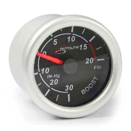 Genuine Autoline Boost Gauge 30inHg-20psi 52mm Autoline Series Black 12V