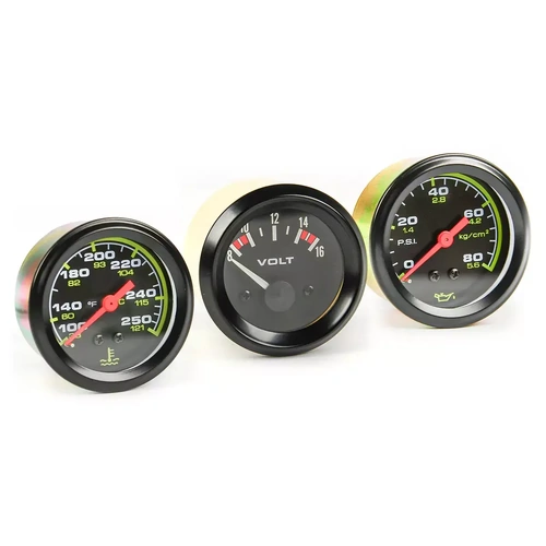 Genuine Autoline SAAS Triple Gauge Set Mechanical Senders - Water Temp/Oil Press/Volt