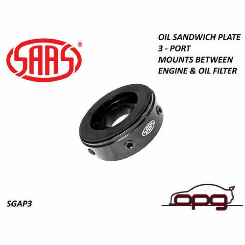 Genuine SAAS SGAP3 Black Oil Adaptor / Sandwich Plate for Oil / Temp Pressure Gauge