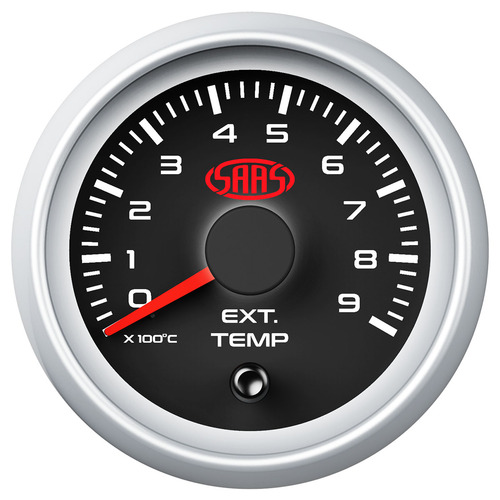 Genuine SAAS Muscle Series 2 /II EGT Pyro 52mm 0>900 Deg - Analog Electric Gauge Black Face / Silver Rim