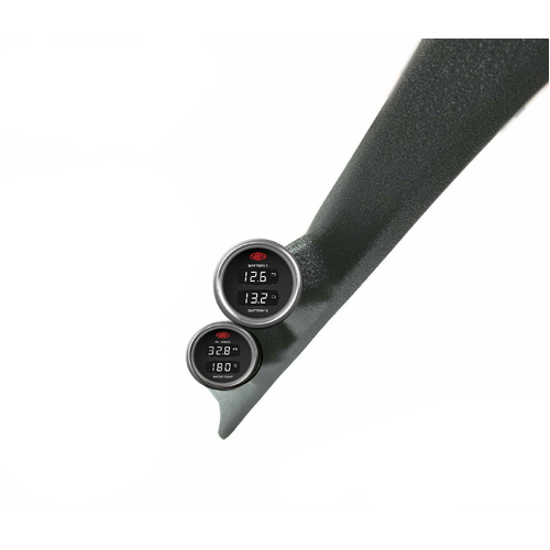 SAAS Pillar Pod 52mm Gauge Package for Toyota 100 Series 1998>2007 Dual Volts Water Temp & Oil Pressure Gauges