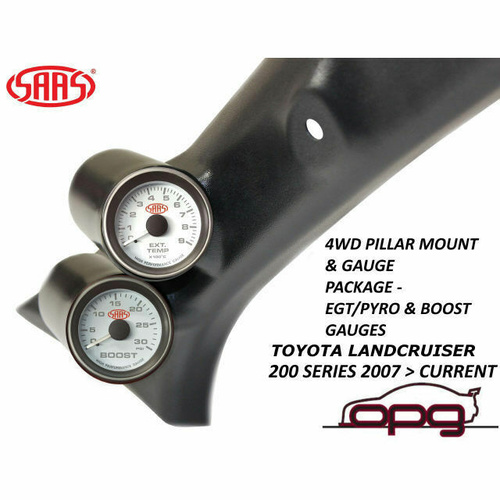 Genuine SAAS Pillar Pod Gauge Package for Toyota Landcruiser 200 Series 2007> Boost EGT