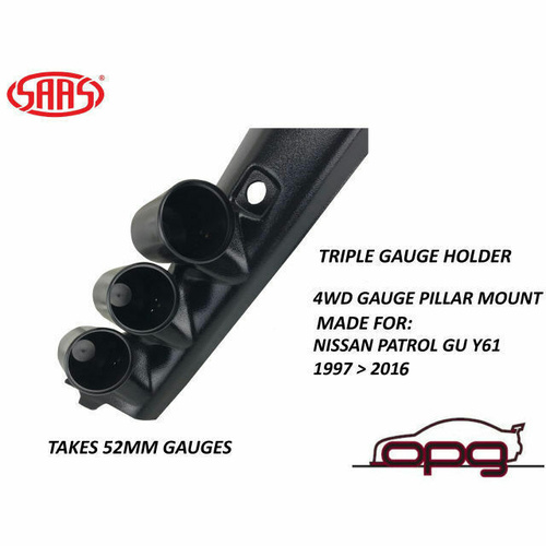 Genuine SAAS Gauge Pillar Pod for Nissan GU Patrol Y61 1997 - 2016 for 3 X 52mm Gauges