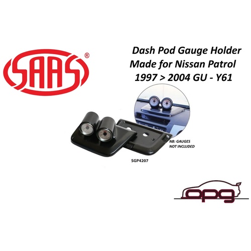 Genuine SAAS Gauge Top of Dash Pod Made for Nissan GU Patrol Y61 1997-2004 for 2 X 52mm Gauges
