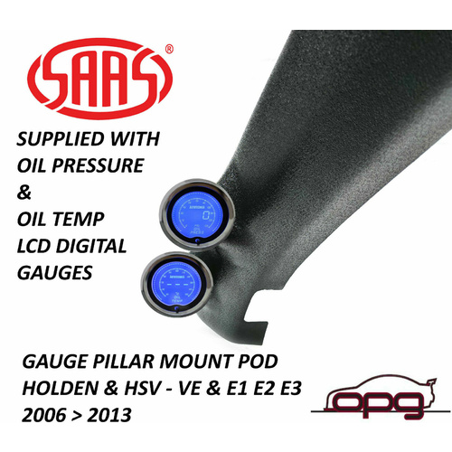 Genuine SAAS Pillar Pod / Gauge Package for Holden VE & HSV E1 E2 E3 Oil Temp & Oil Pressure