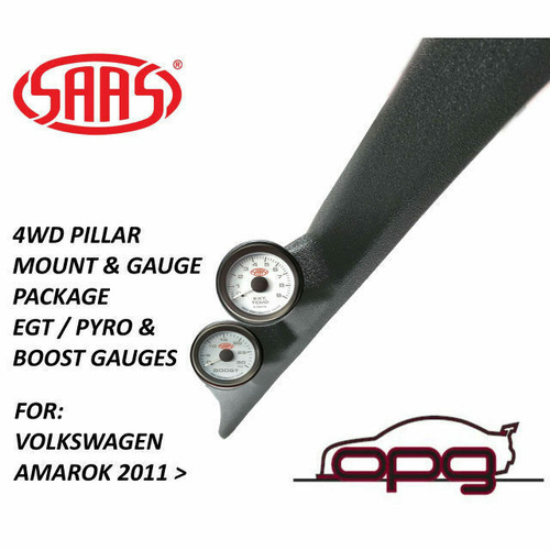 Genuine SAAS Pillar Pod / Gauge Package for Volkswagen Amarok Boost & EGT Gauges White