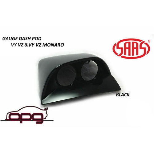 Genuine SAAS Gauge Dash Pod / Holder for HSV Holden Monaro VY VZ 52mm Gauges Black