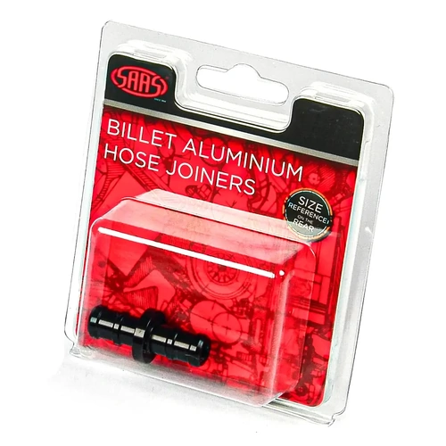 Genuine SAAS SHJ8 Hose Joiner Billet Aluminium Black 8mm (5/16")