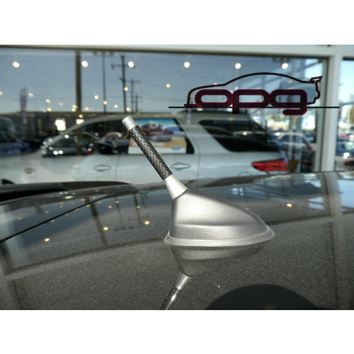 Autotecnica Antenna / Aerial Only Stubby Bee Sting for Hyundai Accent - Silver Carbon - Antenna Base NOT included