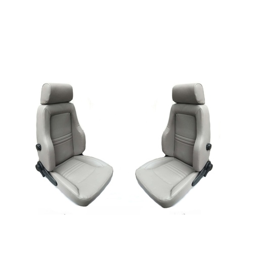 Autotecnica Sports Bucket Seats Series 3 (Pair) 4WD Grey PU Leather SP4X4S3GR