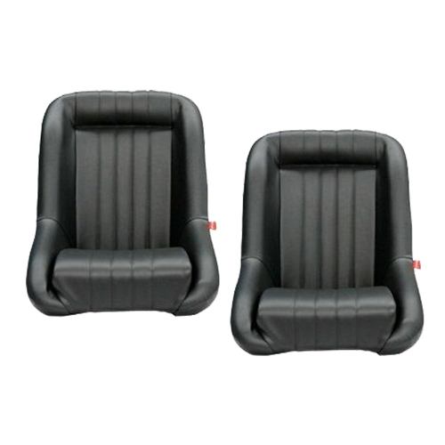 Autotecnica Low Back PU Leather Bucket Seats Car - Fixed Back - Black Suit Porsche Pair