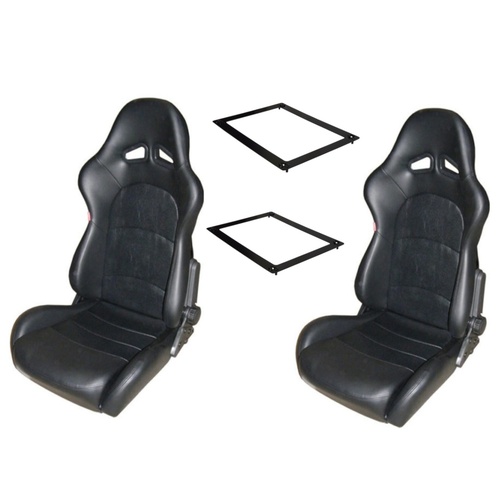 Modern Sports High Back PU Leather Bucket Seats Car Reclinable for Holden Commodore VN VP VR VS VT VX VU Ute Sedan With Adapter Plates To Your Bases