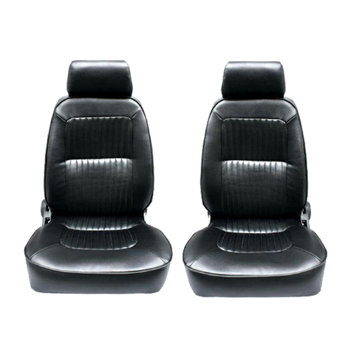 Autotecnica Classic Deluxe PU Leather Bucket Seats Car Reclinable Black for Ford Falcon XR XT