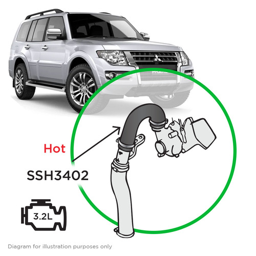 SAAS SSH3402 Silicone Intercooler Pipe Hot Suits NT NS Mitsi Pajero 3.2L 06-14