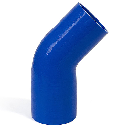 SAAS 45Deg 4 Ply Silicone Reducer 76mm x 89mm Blue