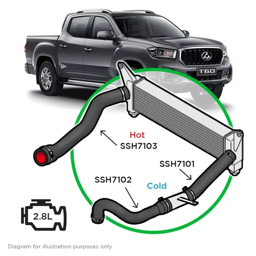Genuine SAAS LDV T60 2.8 2017-21 Silicone Intercooler Hose Kit