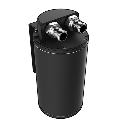 Genuine SAAS ST1003 Baffled Oil Catch Tank Can Black with 10mm & 14mm Fittings / Bracket
