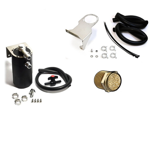 Genuine SAAS ST1014 ST3102 Black Billet - Oil Separator Catch Can for Oil Mitsubishi Triton ML/MN 2.5L 09-15 NB: Some Models - Refer Description