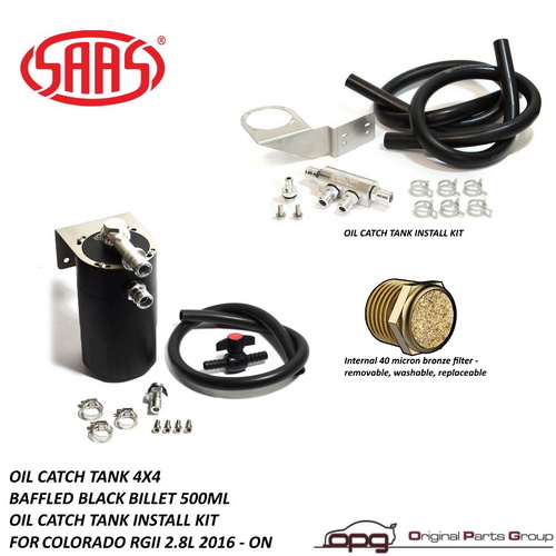 Genuine SAAS ST1014 ST5101 Black Billet Oil Separator Catch Can for Holden Colorado RG Series II / S2 2016-0nwaeds 2.8l 