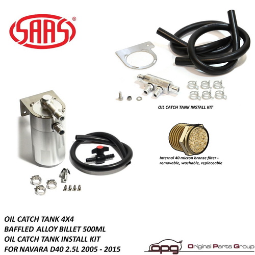 Genuine SAAS ST1015 ST4105 Polished Alloy Finish Oil Separator Catch Can for Nissan Navara D40 2.5L Yd25 2005-2015