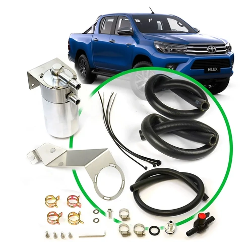 Genuine SAAS ST1102-1015 Oil Catch Tank Full Kit For Hilux GUN 2.4L - 2.8L 2015 On Polished Tank