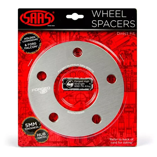 Genuine SAAS WS511470505 Ford EA-FG 5mm Wheel Spacers Forged HubCentric 5x114.3 PCD 70.5 Bore For Ford EA EB ED EF EL AU BA BF FG FG-X