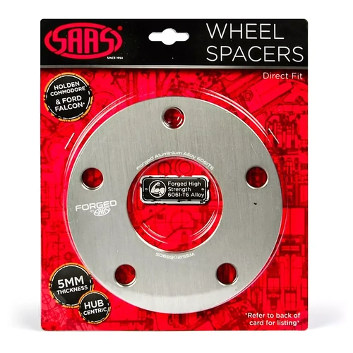 SAAS WS512066905 Wheel Spacers Pair 5mm Forged Hub Centric 5x120 PCD 66.9 Bore For Holden HSV Commodore Statesman VE VF WM WN