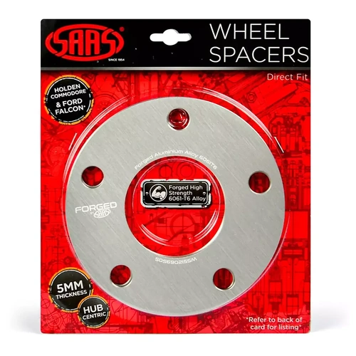 SAAS WS512069505Wheel Spacers Pair 5mm Forged Hub Centric 5x120 PCD 69.5 Bore For Holden HSV Commodore VB VC VH VK VL VN VP VR VS VT VX VU VY VZ